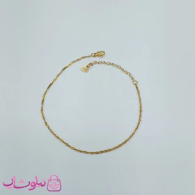 پابند زنانه مدل پیچ ظریف استیل طلایی رنگ