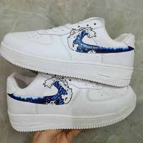 کفش اسپرت کاستوم کتانی با طرح موج کاناگاوا نایک nike ایرفورس air force کد 56648