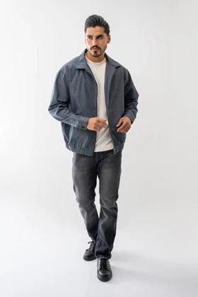 کت کتان زیپ‌دار مردانه