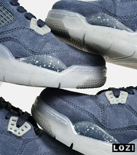 کتانی ساق‌دار زنانه و مردانه آبی سیر Nike air jordan 4 مدل 6829