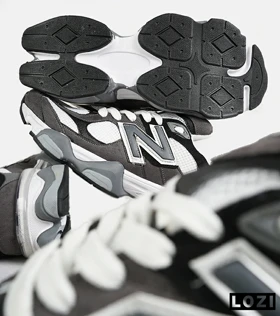 کفش کتانی مردانه و زنانه طوسی مشکی سفید NEW BALANCE 9060 مدل 7308