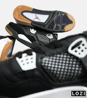 کتانی ساق‌دار زنانه و مردانه مشکی سفید Nike air jordan 4
