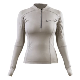 استرج آستین بلند نیم زیپ ورزشی زنانه نایک مدل SRN-4L1213 خاکی