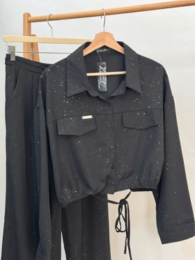 ست کراپ و شلوار اکلیلی