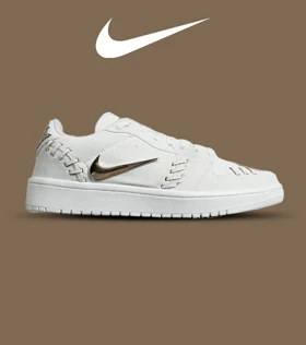 کفش کتانی مردانه و زنانه سفید NIKE jordan 1 low gold مدل 7014