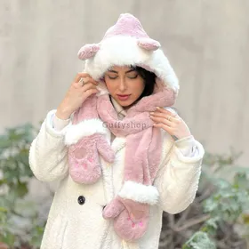 شال و کلاه سرهمی خرگوشی