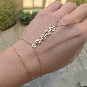 تمیمه استیل مدل گل طلایی کد 01