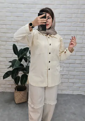 مانتو کتان دخترانه