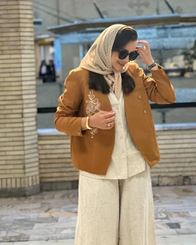 کت لینن گلدوزی