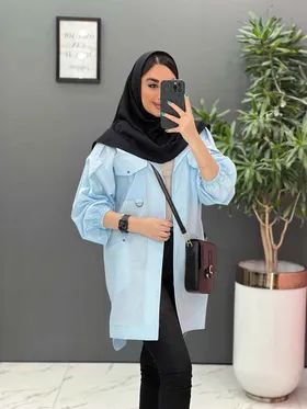 مانتو لینن آستین کش چهار جیب