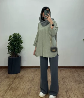 مانتو لینن طوطیا 6 کد 3628