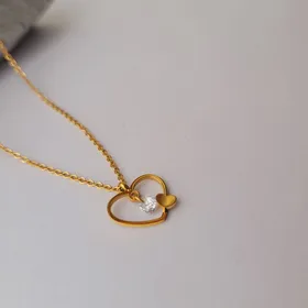 گردنبند دخترانه نگین‌دار قلب