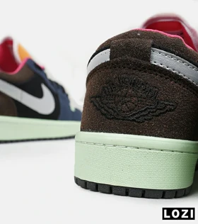 کفش کتانی مردانه و زنانه مشکی سبز سرمه ای NIKE jordan 1