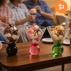 دسر خوری طرحدار الماسی پایه دار