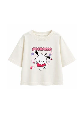 تیشرت شیری طرح POCHACCO