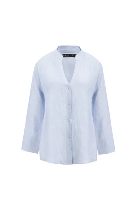 شومیز لینن - 3177 (آبی)