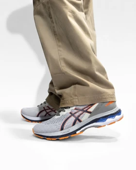 کتانی مردانه مدل اسیکس رانینگ طوسی نارنجی Asics