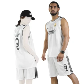 ست رکابی و شلوارک فوتبالی رئال مادرید مدل Adidas-4D0598 سفید