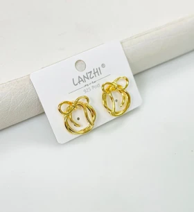 گوشواره زنانه فانتزی گلد کد 0068 مینیمال رنگ گلد