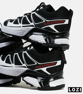 کفش کتانی مشکی سفید قرمز Salomon xt-6