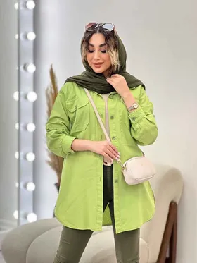 مانتو دو جیب پاکتی پیله دار