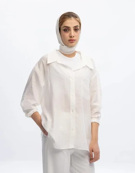 یقه شکاری پارچه چروک