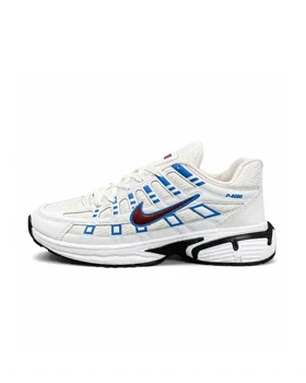 کتانی مردانه مدل رانینگ نایک P6000 سفید آبی قرمز NIKE