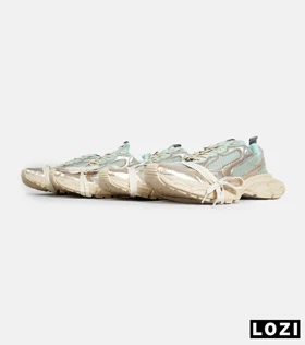 کفش کتانی مردانه و زنانه سبز طلایی Balenciaga 3XL مدل 6825