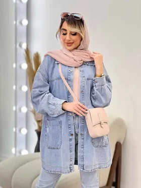 مانتو جین برش‌دار