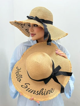 ست کلاه ساحلی مادر دختری hello sunshine