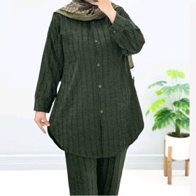 ست مانتو و شلوار زنانه مخمل پاییزی