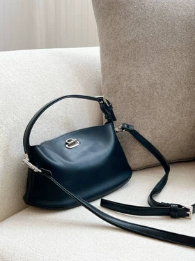 کیف دخترانه قفل دار 11265 (مشکی چرمی)