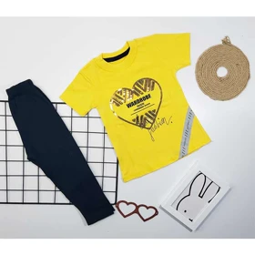 ست دخترانه طرح قلب پولکی کد 5825-5826-5827