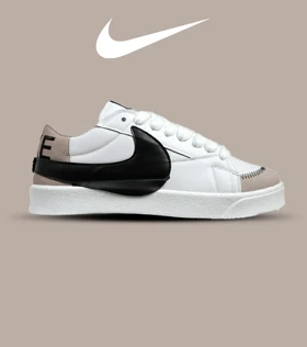 کفش نایک مردانه و زنانه سفید مشکی Nike Blazer Low 77 Jumbo مدل 5609
