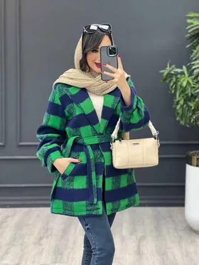 پالتو کمر دار آستین پیله