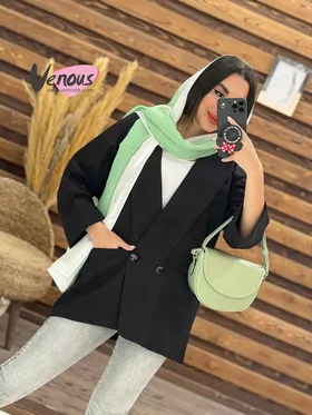 مانتو یقه پهن دو دکمه