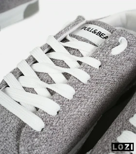 کفش کتانی مردانه طوسی سفید PULL & BEAR مدل 7450