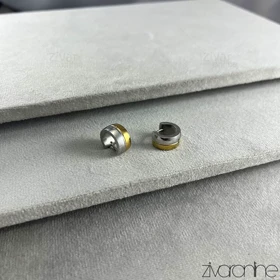 گوشواره زنانه حلقه‌ای دورنگ طلایی 20448