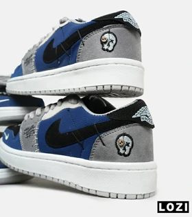 کفش کتانی مردانه و زنانه آبی طوسی نایک NIKE jordan Vodoo