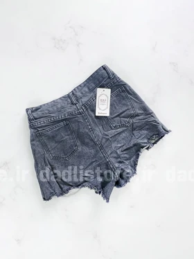 شورتک کوتاه جین پاچه ریش ساده