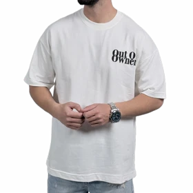 تیشرت مردانه سفید طرح OUT OP OWNER