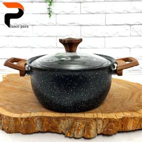 قابلمه 20 ونیز دسته چوبی درب پیرکس مشکی هاناتک