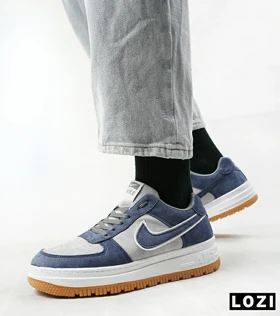 کفش کتانی بزرگ پا طوسی آبی NIKE AIR FORCE