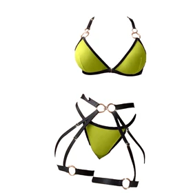 ست فانتزی گارتردار سبز فسفری برند هارنی کد 9031