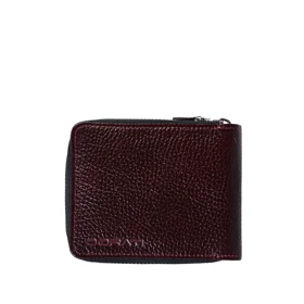 کیف پول چرم زیپ‌دار WA26 (زرشکی)