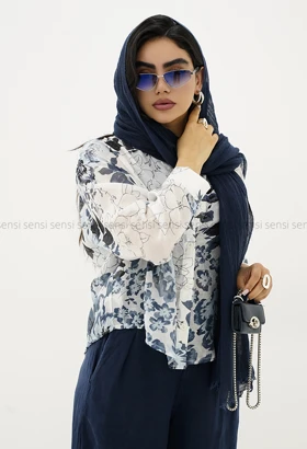 شومیز شیشه ای طرح دار کد1006203