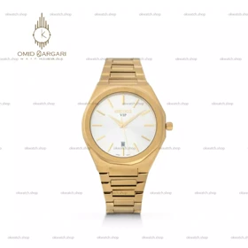 ساعت مچی سیکو بند طلایی صفحه سفید Seiko VIP