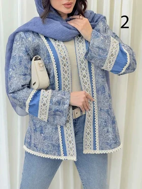 مانتو جین طرح دار نواردوزی