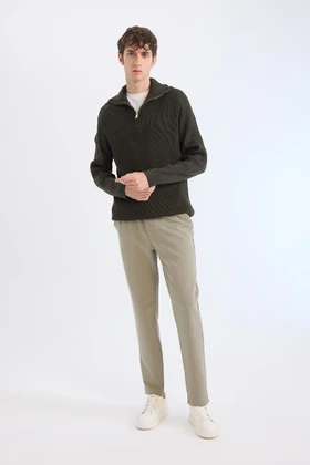 شلوار Jogger پایه صاف کمردار ساق پا صاف C6022AX25SP