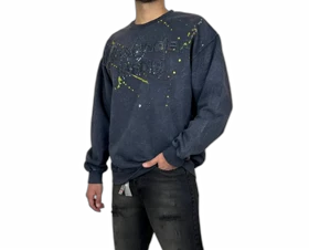 دورس مردانه ذغالی سنگ شور با چاپ گلدوزی برجسته